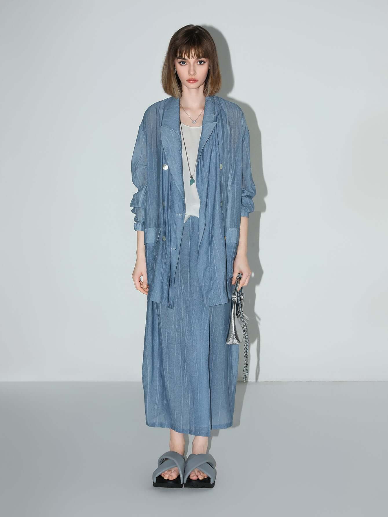 muberry blue relaxed double breasted blazer all blue 3