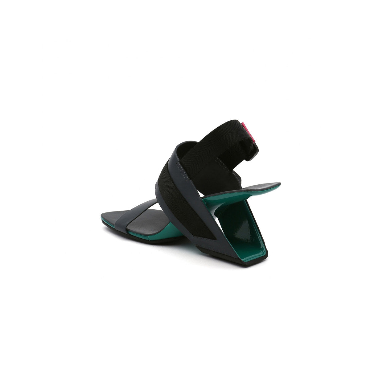 multi strap patent open toe sandals all black 4