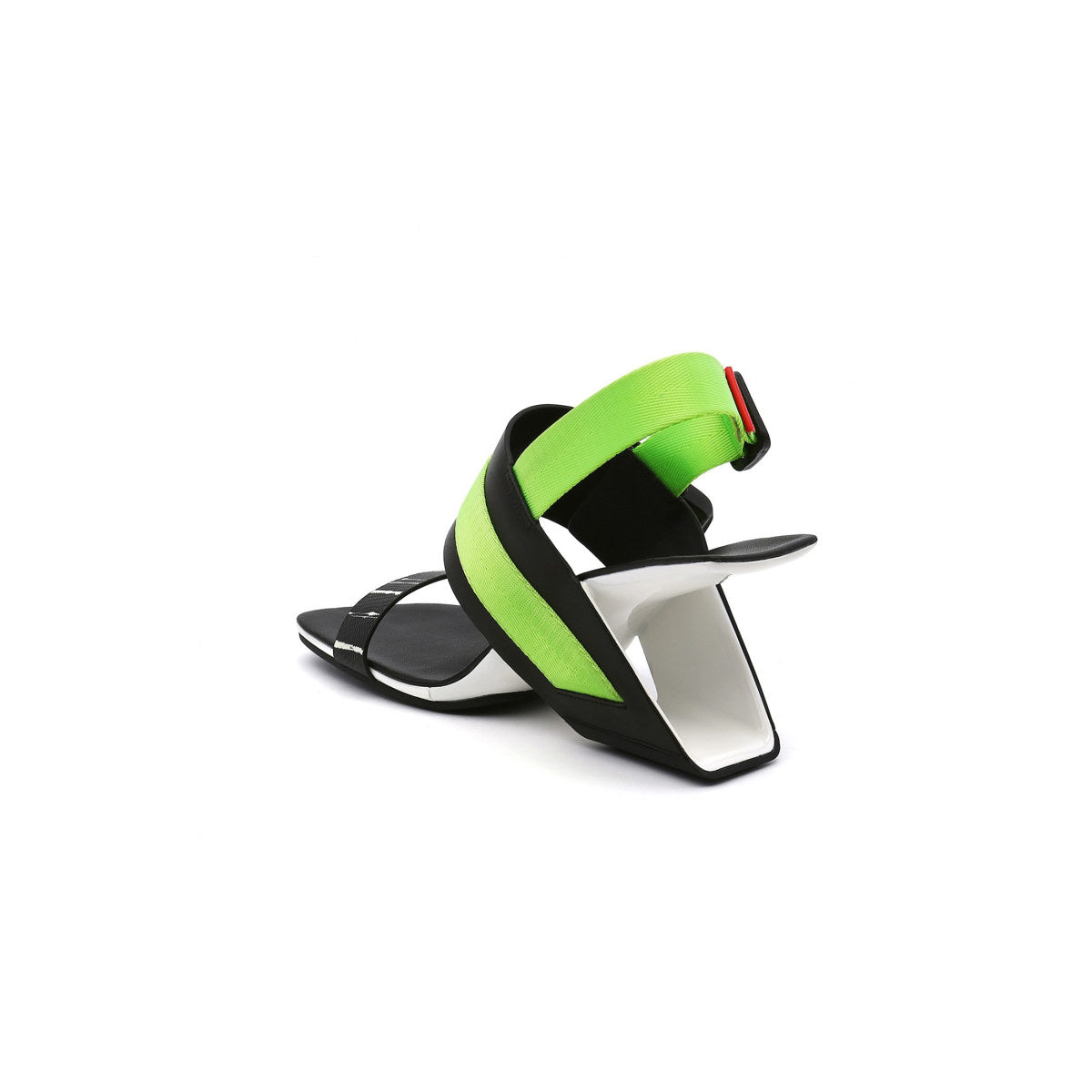 multi strap patent open toe sandals all green 4