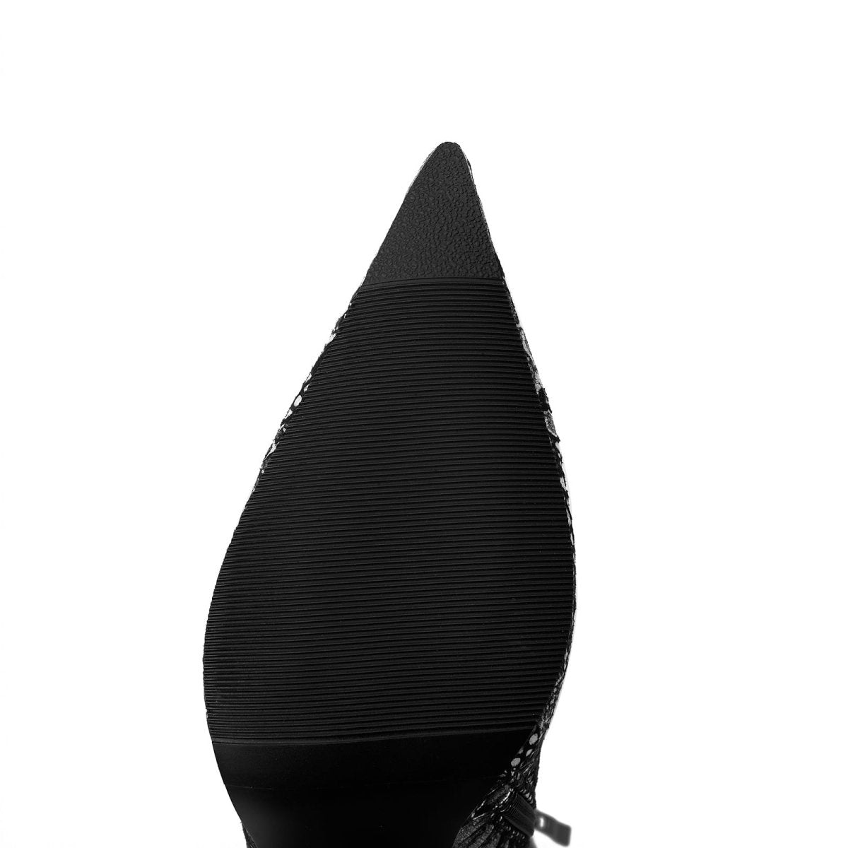 Mysterious Black Python Stiletto Knee High Boots - 0cm