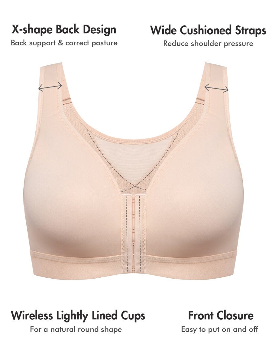Natrelax Front Closure Posture Support Wireless Full Coverage Bra