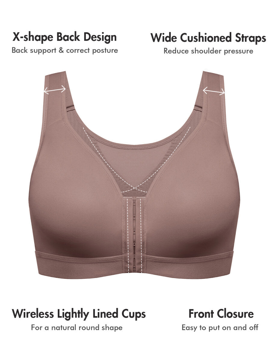 Natrelax Front Closure Posture Support Wireless Full Coverage Bra