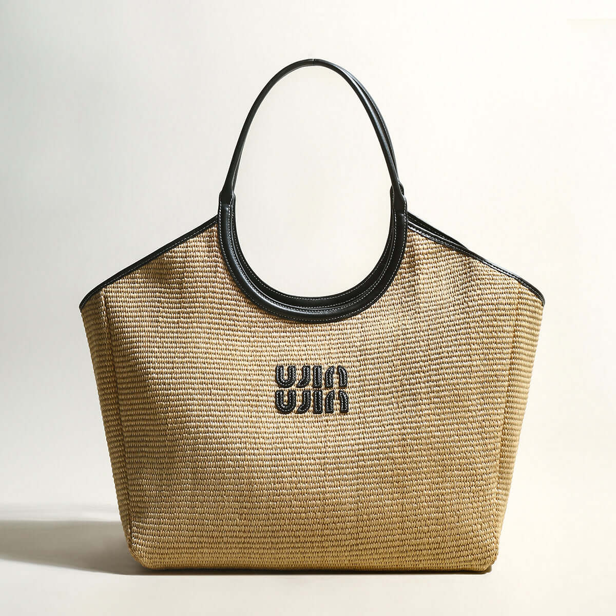 natural khaki woven tote bag khaki 1