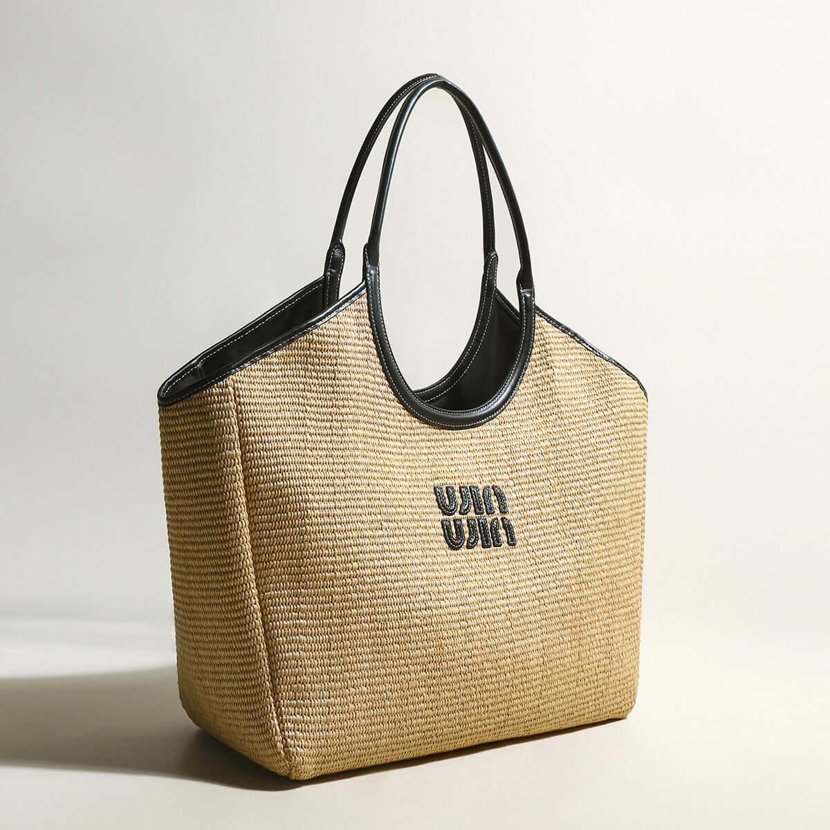 natural khaki woven tote bag khaki 2