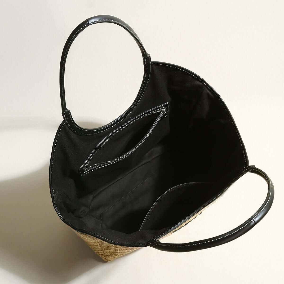 natural khaki woven tote bag khaki 3