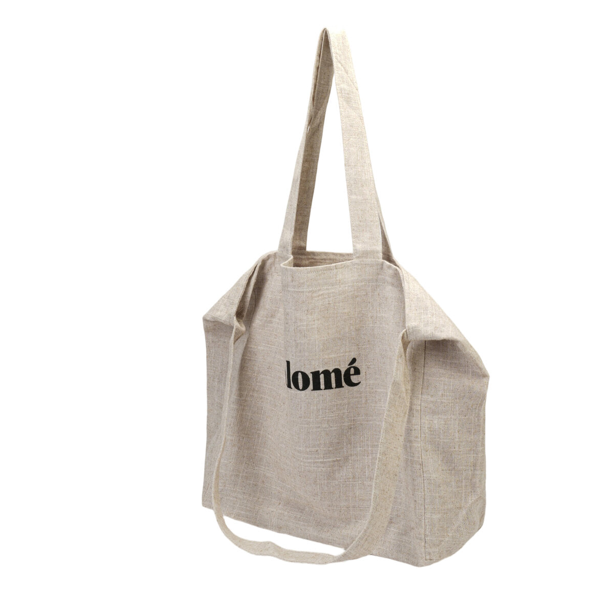 Natural Linen Oversized Tote Bag with “Salomé” Letter Print – Large Capacity Slouchy Shoulder Handbag