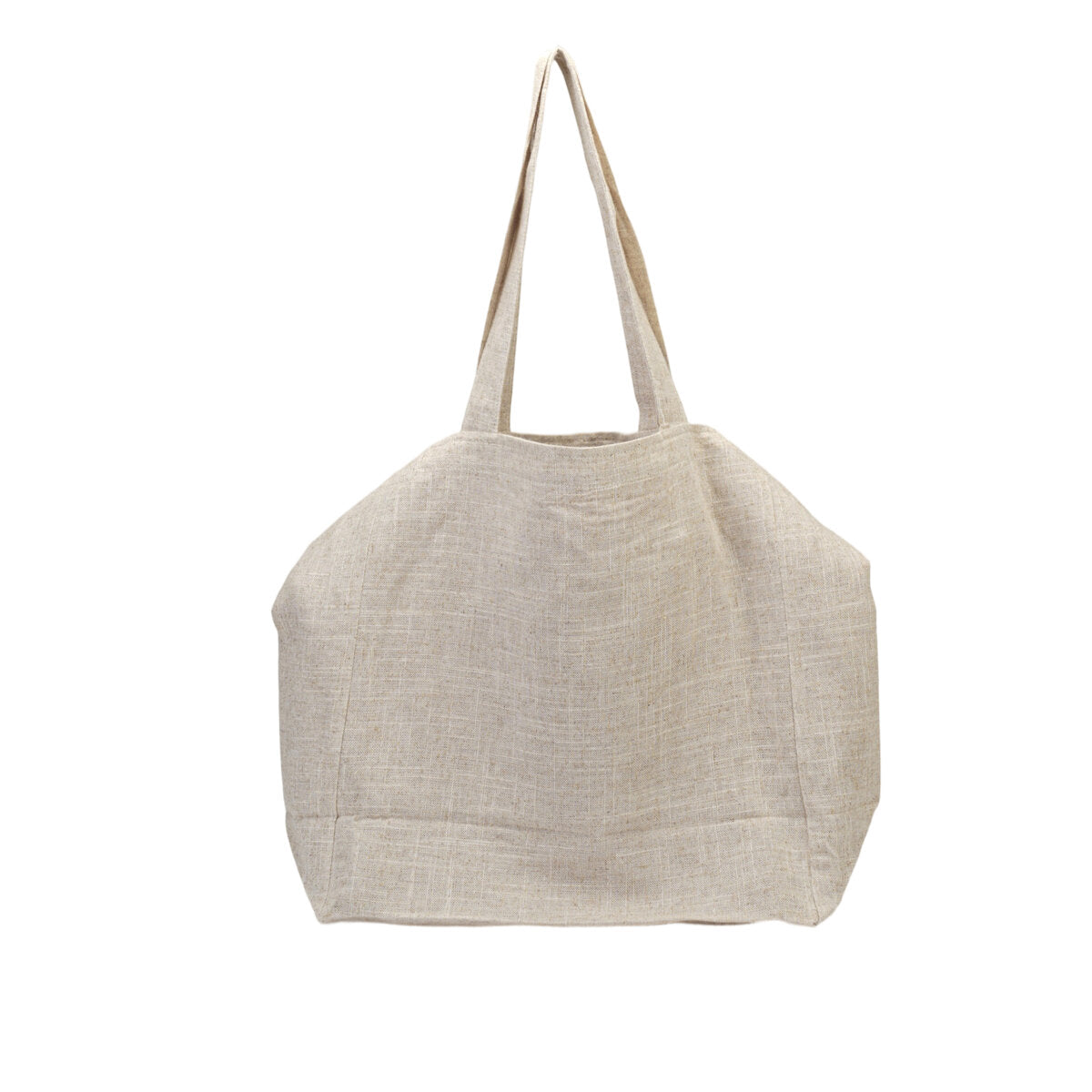 Natural Linen Oversized Tote Bag with “Salomé” Letter Print – Large Capacity Slouchy Shoulder Handbag