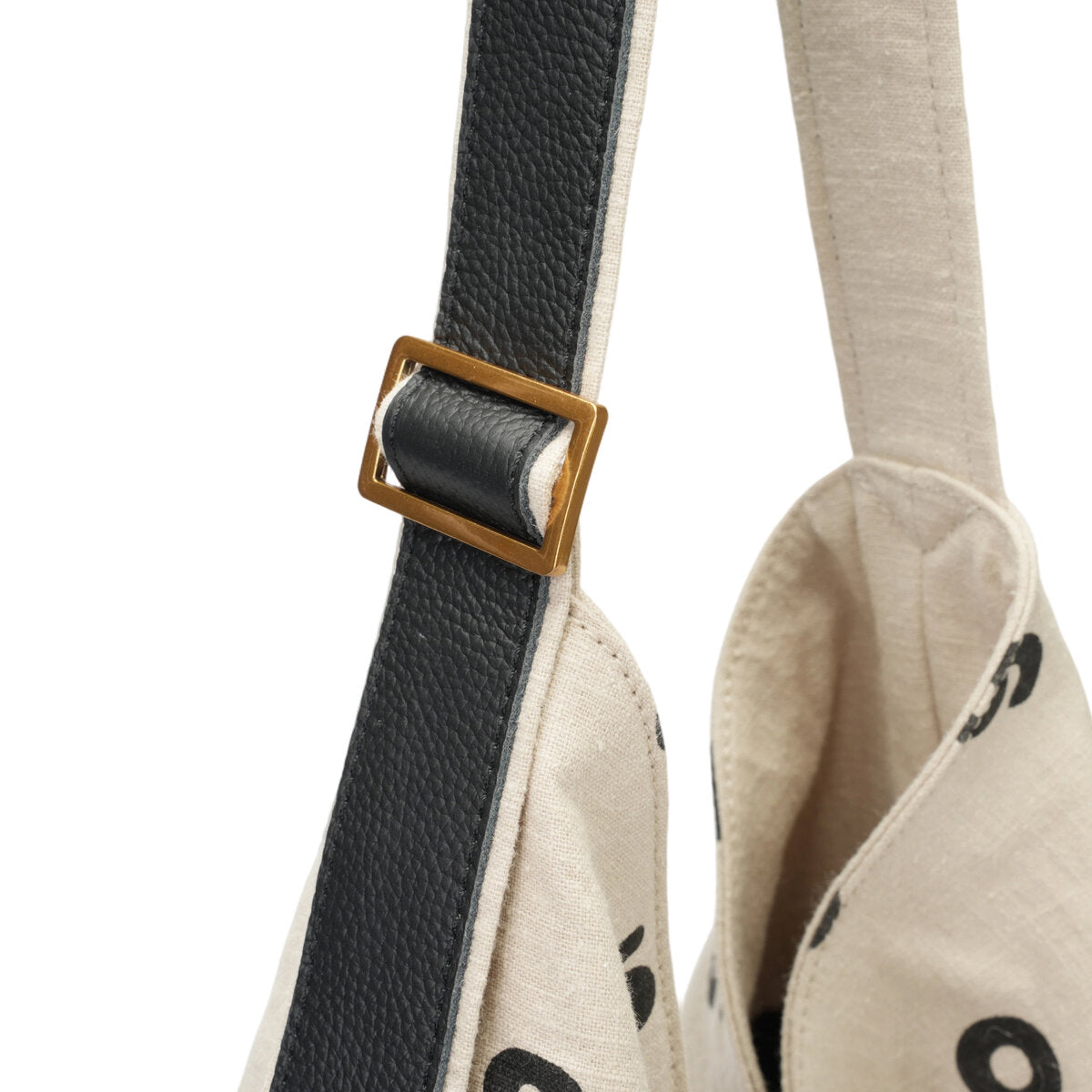 Natural Ramie Oversized Hobo Tote Bag with Number Print & Leather Strap – Ultra-Light Slouchy Shoulder Bag