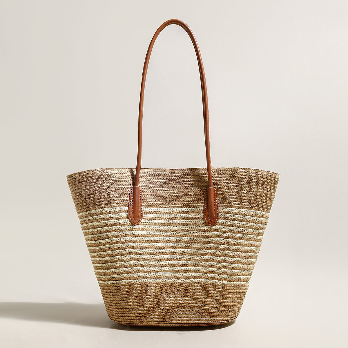 natural straw woven basket tote bag sand 1