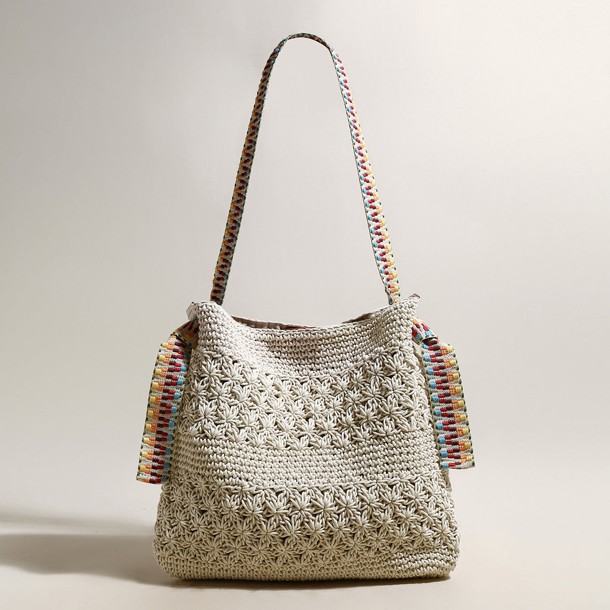 natural straw woven tote bag white 1