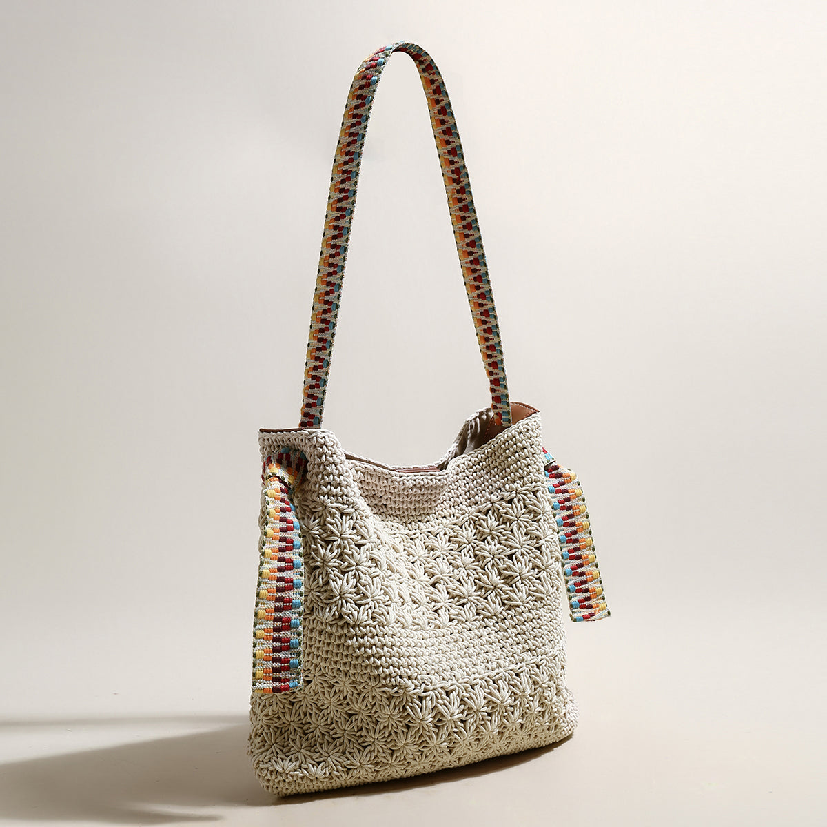 natural straw woven tote bag white 2