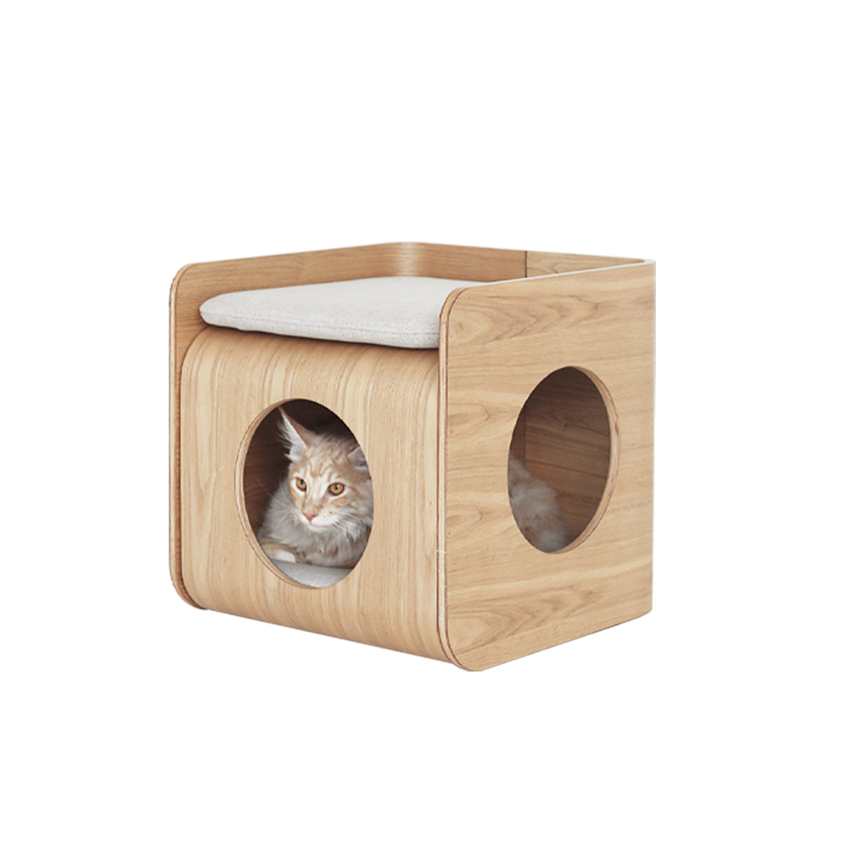 natural wood cat bed house 5