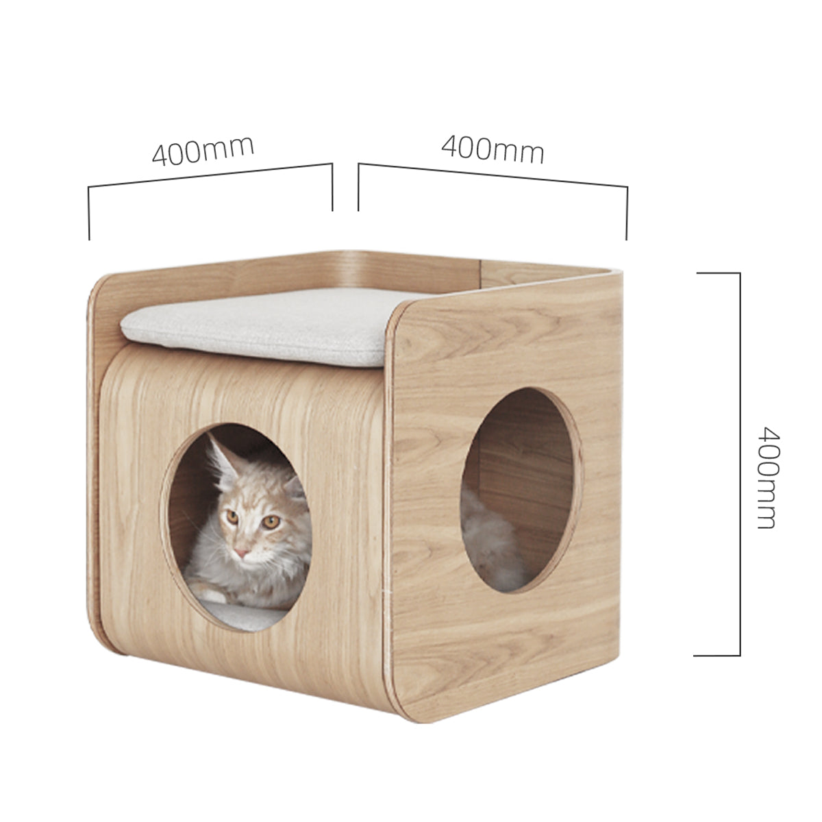 natural wood cat bed house 6
