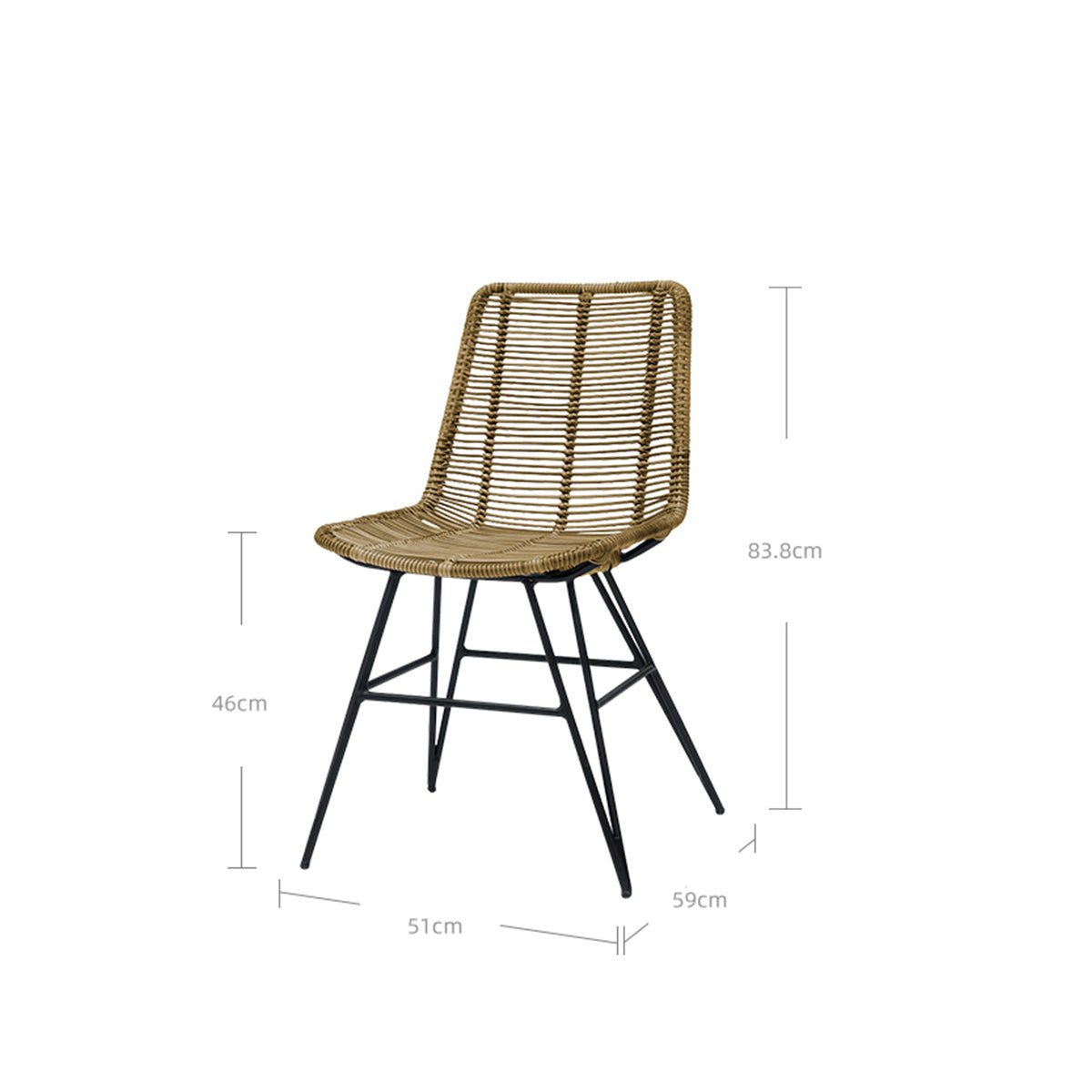Nicara Rattan Dining Chair - 0cm