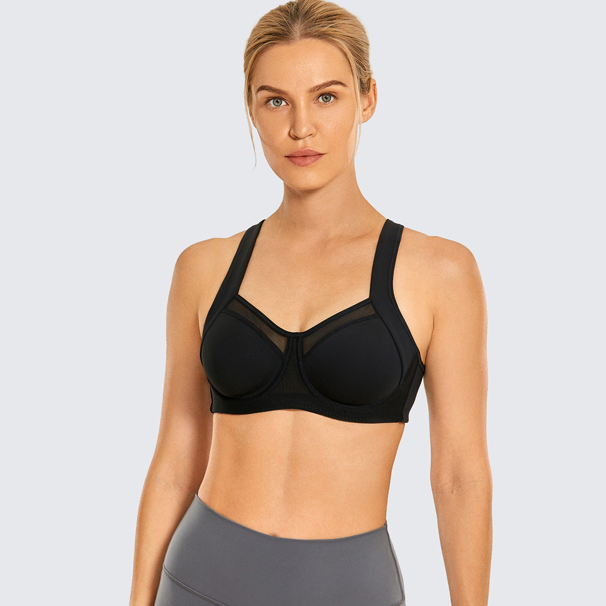 no bounce high support running bra all black 2