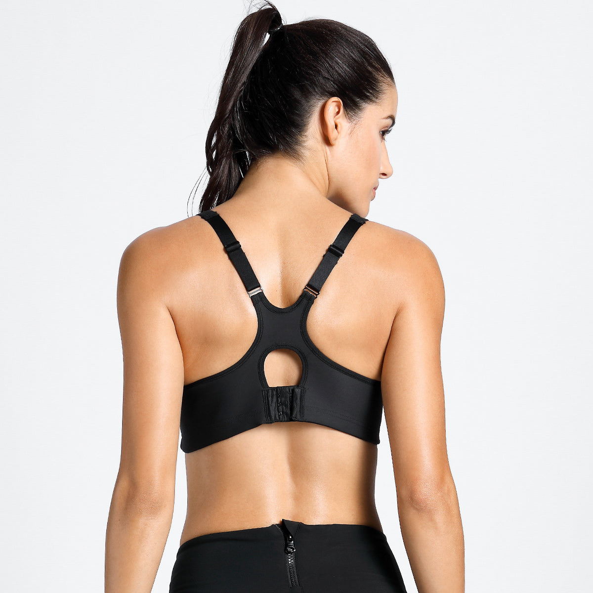 no bounce high support workout bra all black 3
