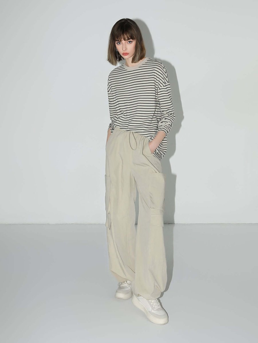 nonchalant black and white striped long sleeve tee all stripe 3