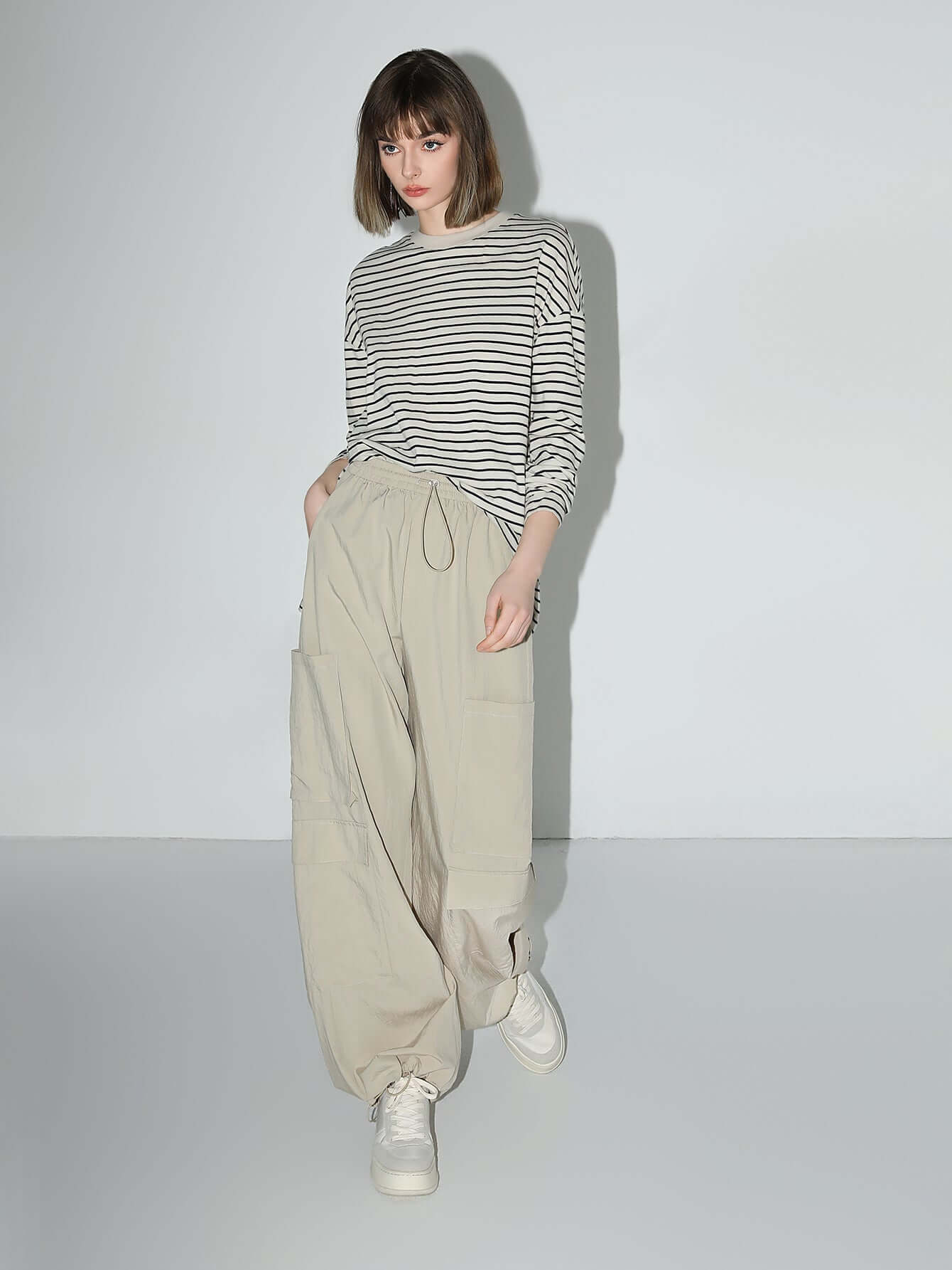 nonchalant black and white striped long sleeve tee all stripe 2