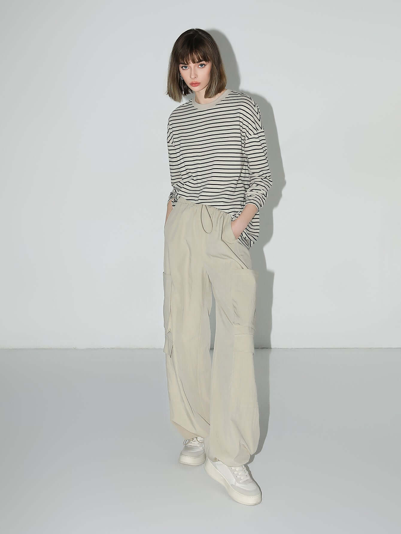 nonchalant black and white striped long sleeve tee all stripe 3