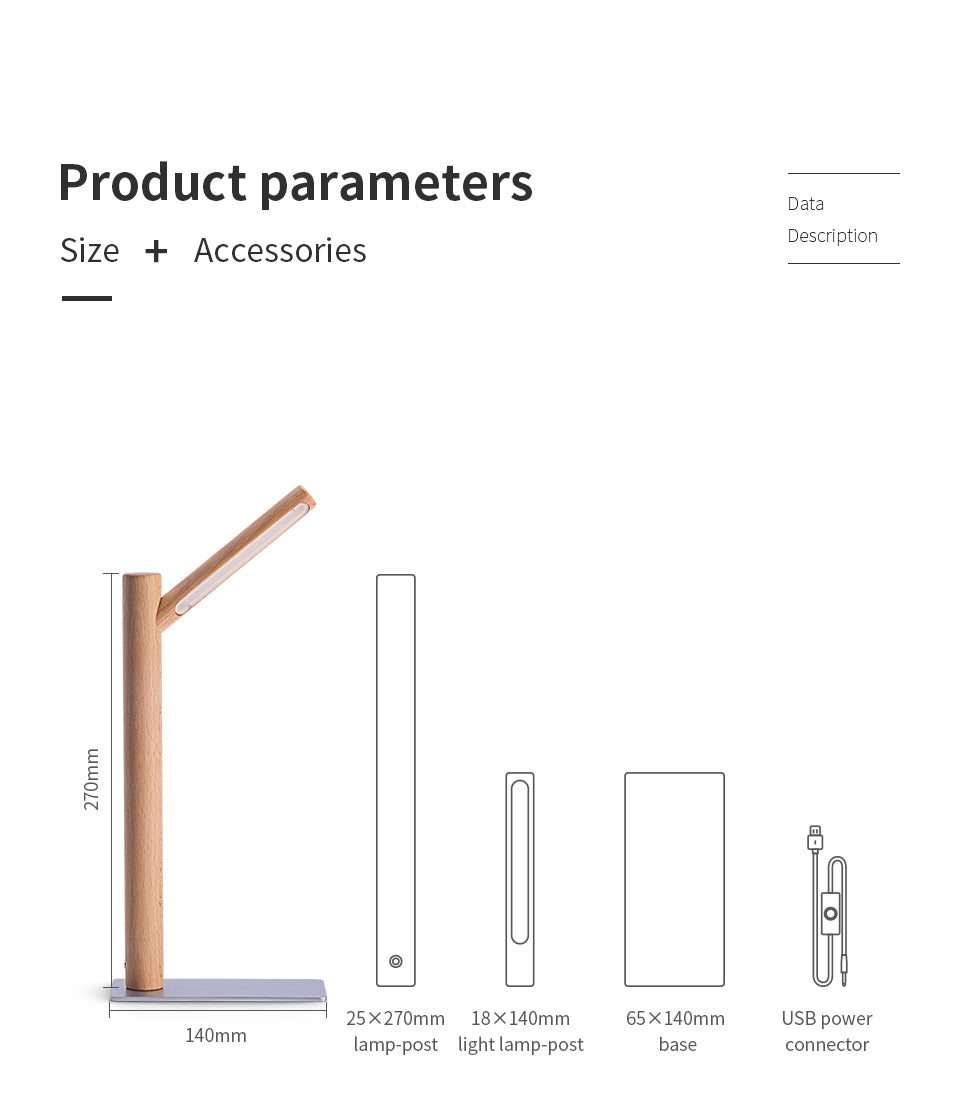 nordic solid wood eye protecting lamp with magnetic base all 6