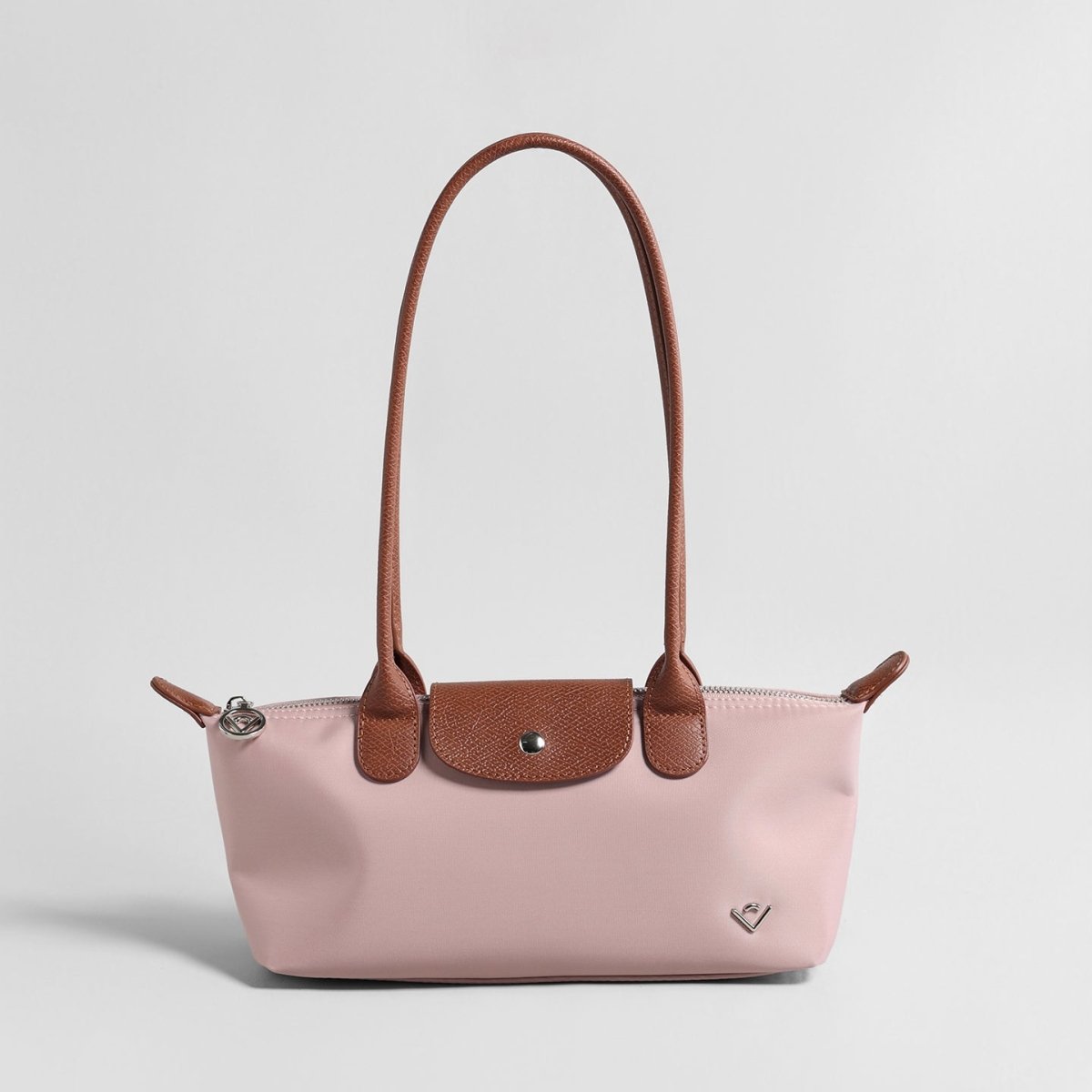 Nylon Dumpling Shoulder Bag – Water-Resistant Underarm Bag with Leather Trim
