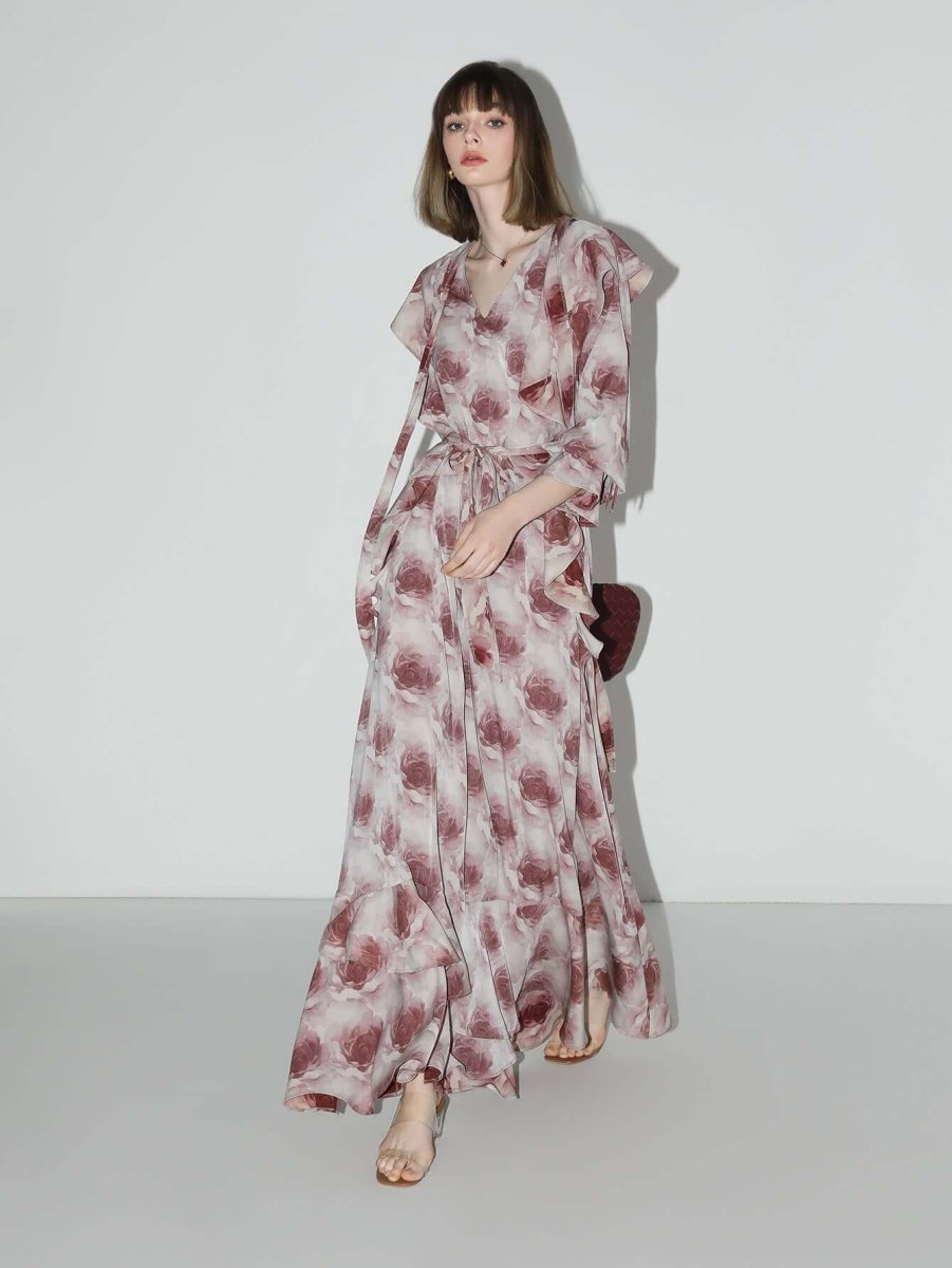 old rose floral ruffled maxi dress all floral 3