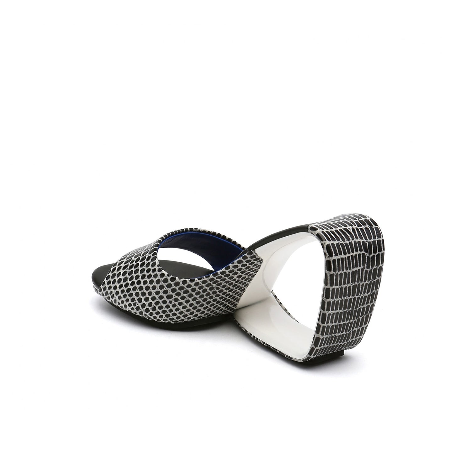 open toe architectural wedge sandals all black 4