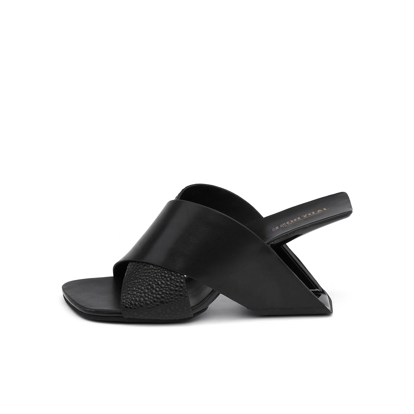 open toe criss cross sandals all black 1