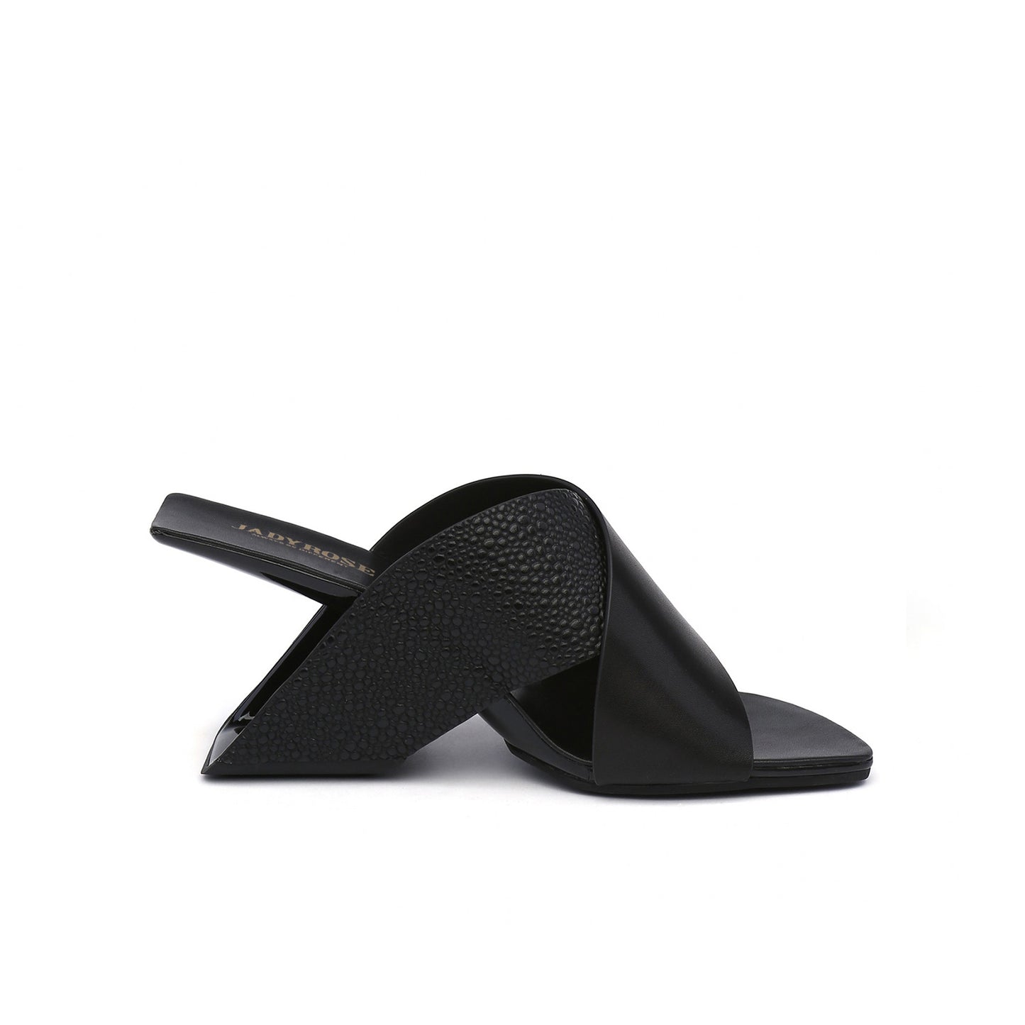 open toe criss cross sandals all black 3