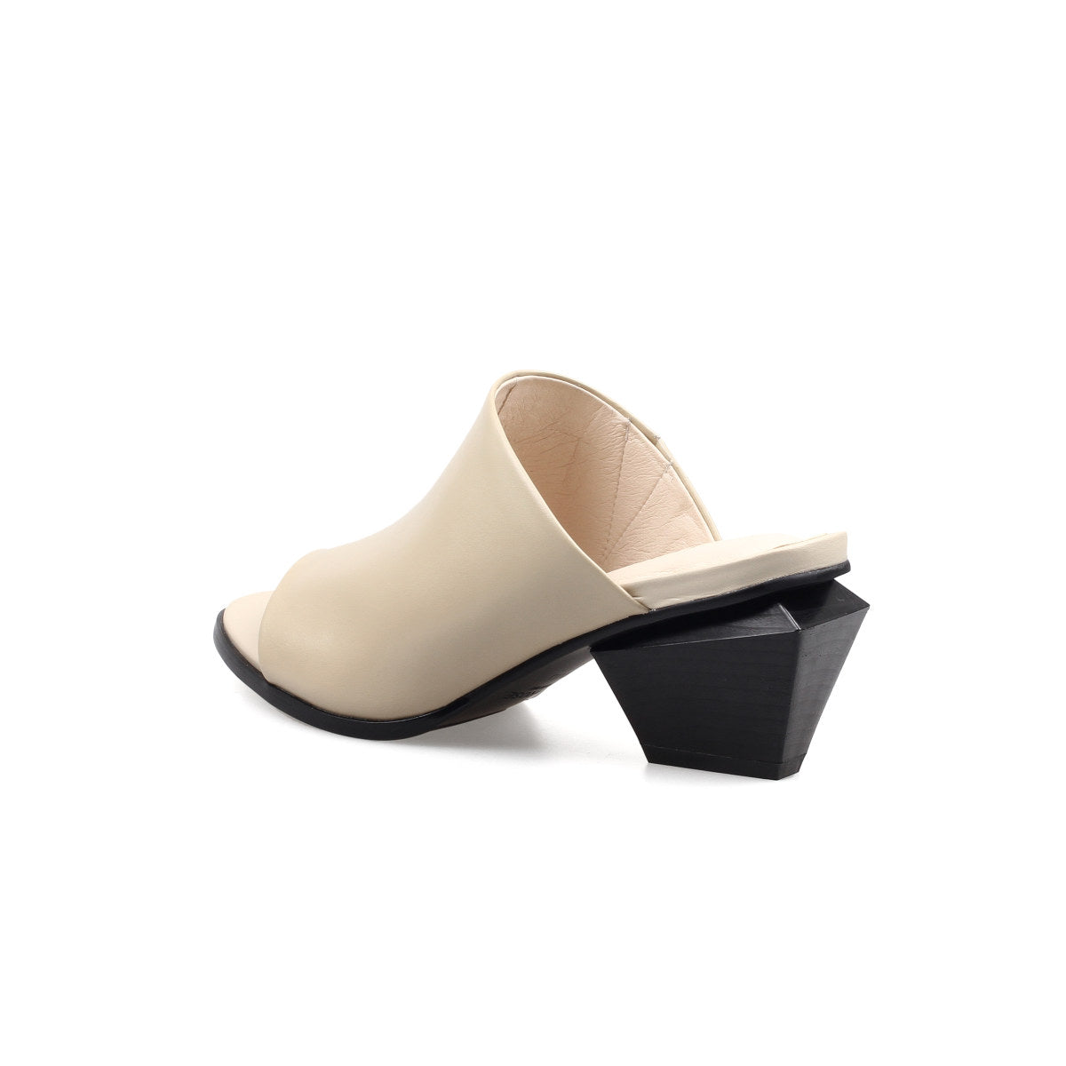 open toe mules with trapezoidal heels all apricot 3