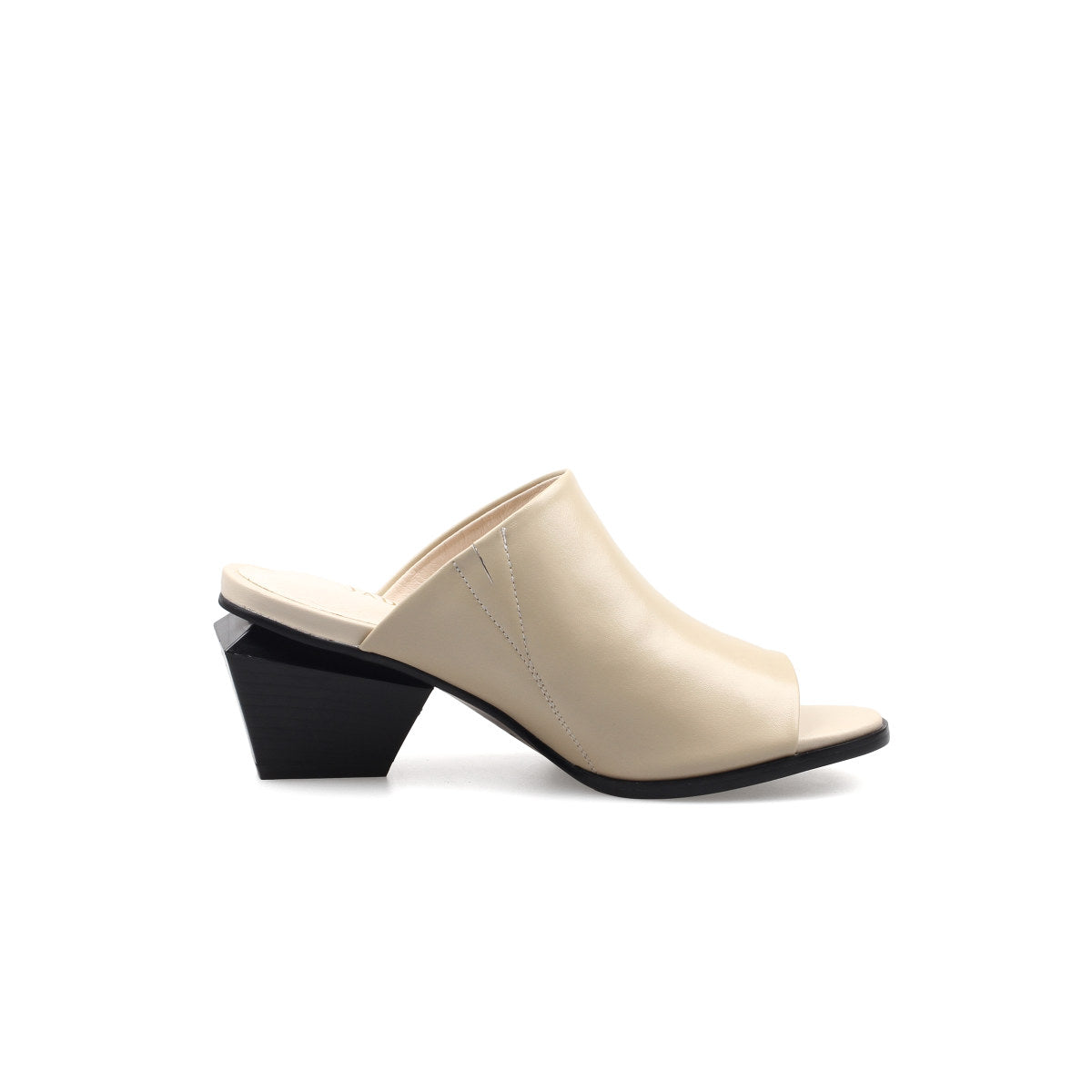 open toe mules with trapezoidal heels all apricot 4