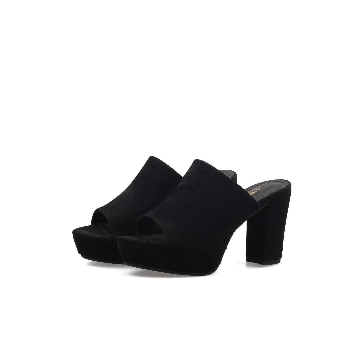 open toe platform mules all black 6