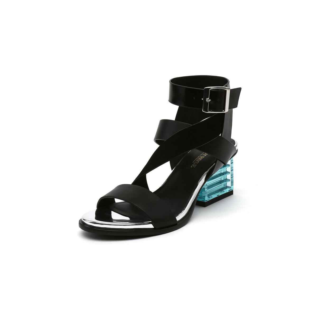 open toe strappy slingback sandals all black 2