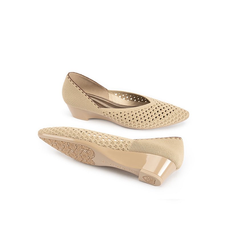 Open Weave Pointed Toe Wedge Work Shoes – Breathable Mesh Knit Commuter Pumps