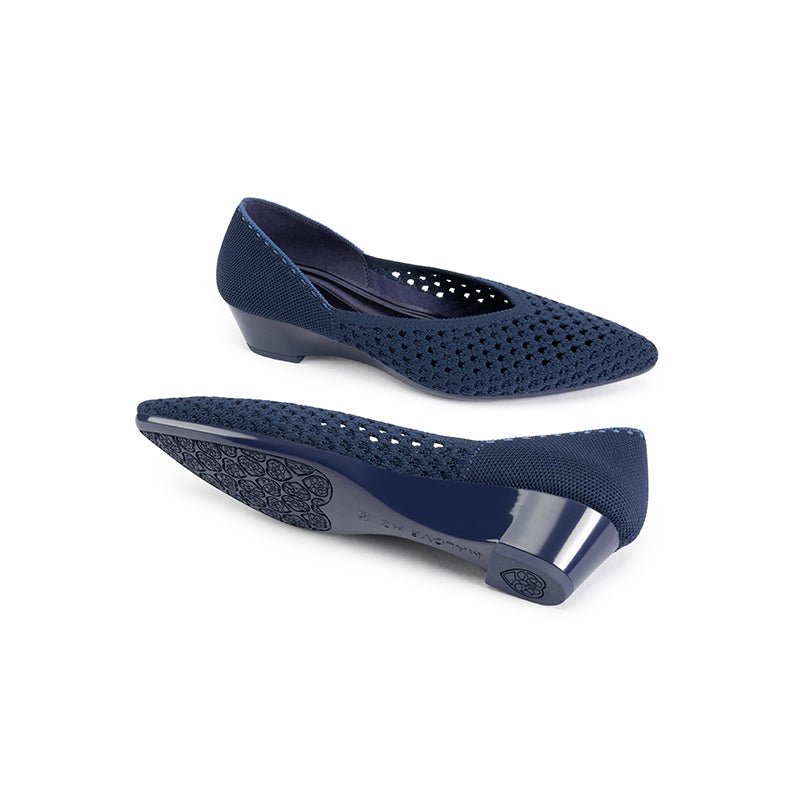 Open Weave Pointed Toe Wedge Work Shoes – Breathable Mesh Knit Commuter Pumps