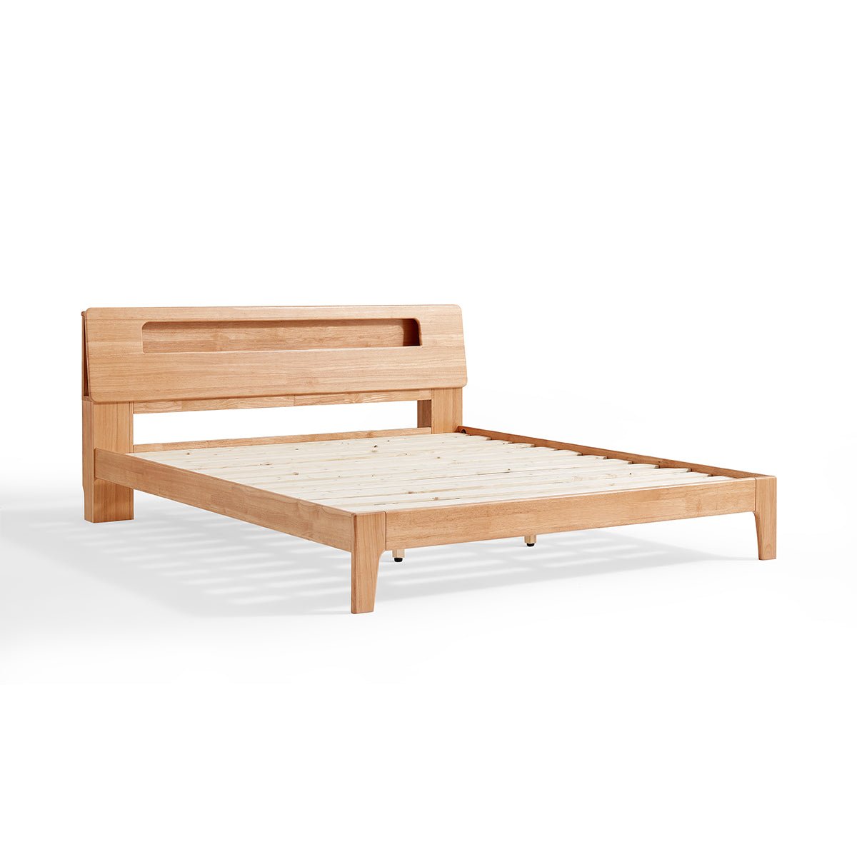 Organic Solid Wood Bed with Mattress Set - 0cm