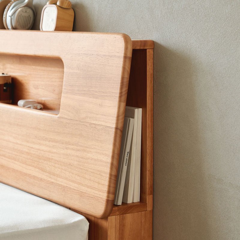 Organic Solid Wood Bed with Mattress Set - 0cm