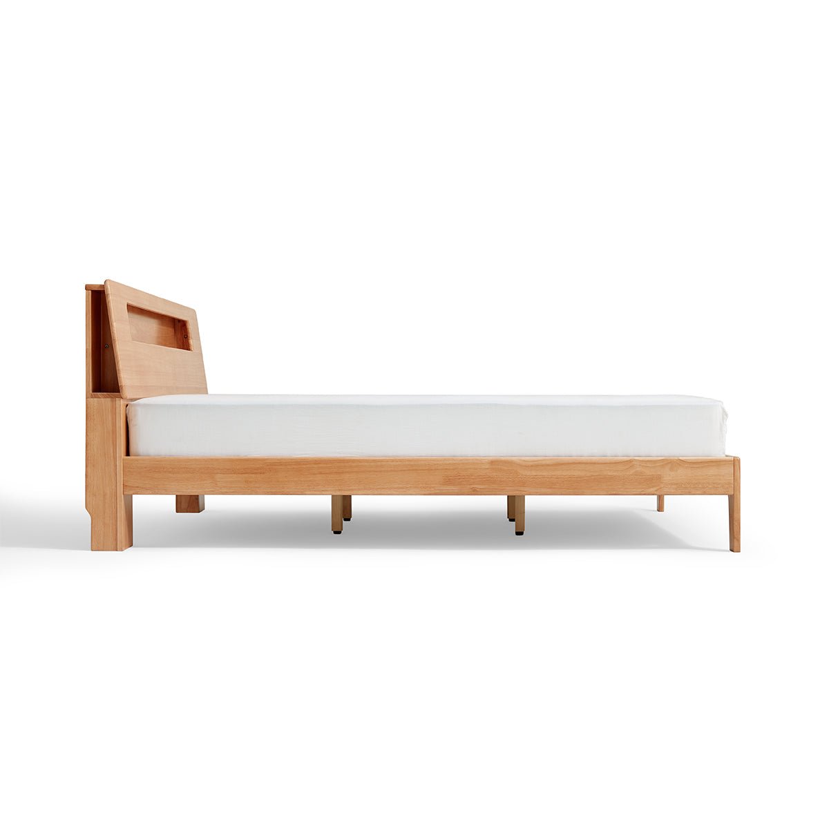 Organic Solid Wood Bed with Mattress Set - 0cm