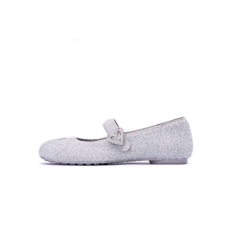 Oriental Split Toe Mary Jane Flats – Crystal Heart Knit Ballet Shoes