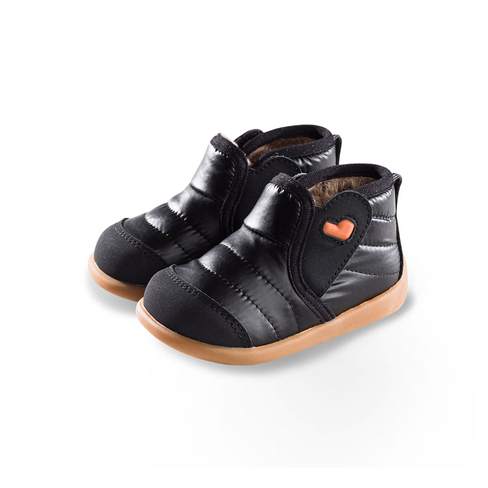 outdoor terrain non slip soft sole baby boots all black 2