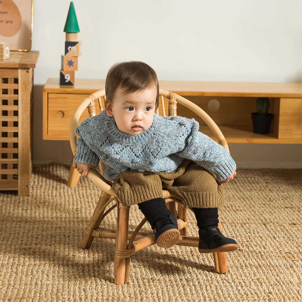 outdoor terrain non slip soft sole baby boots all black 6