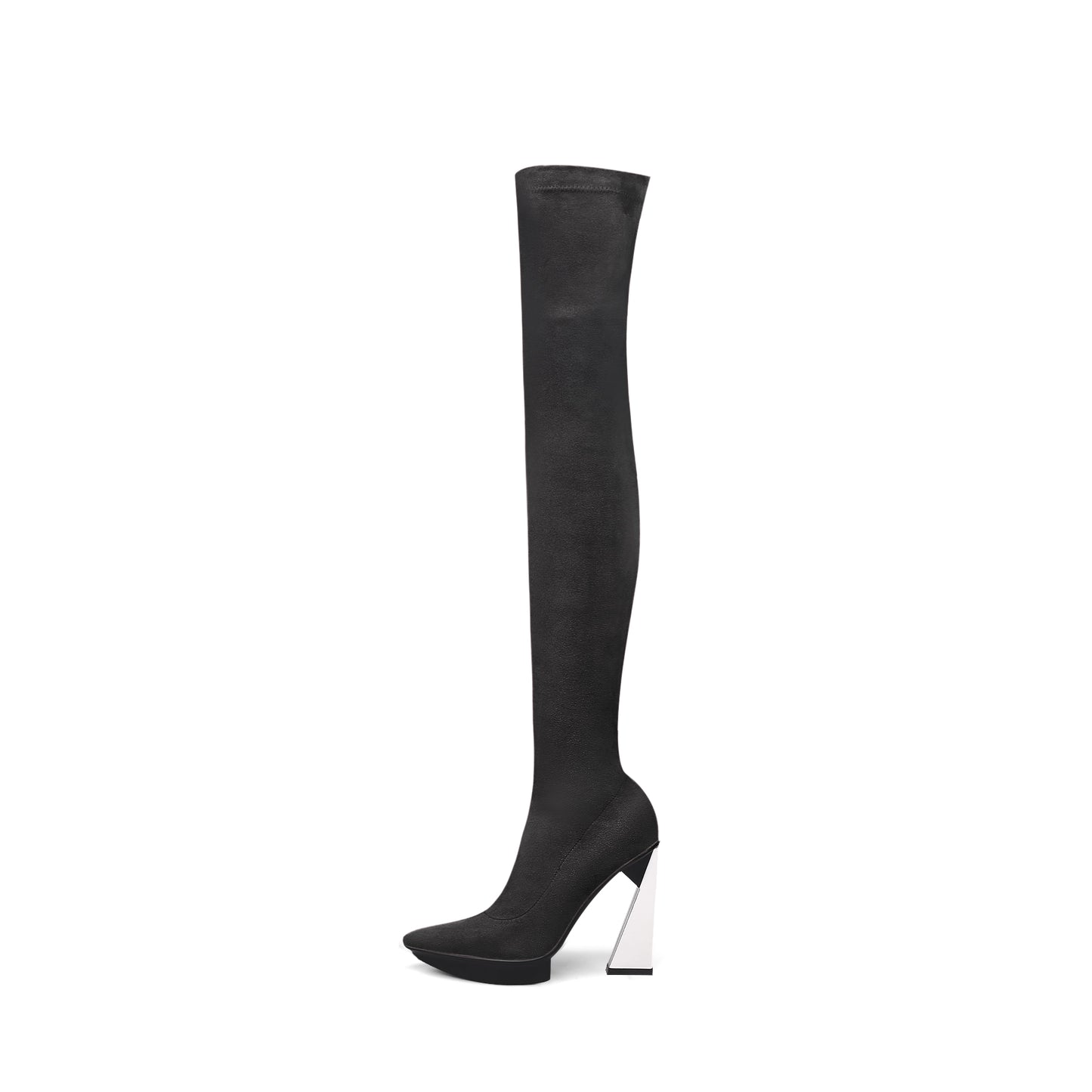 over the knee stretch boots all black 1