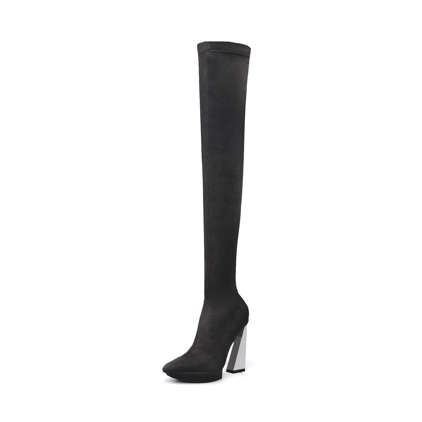over the knee stretch boots all black 2