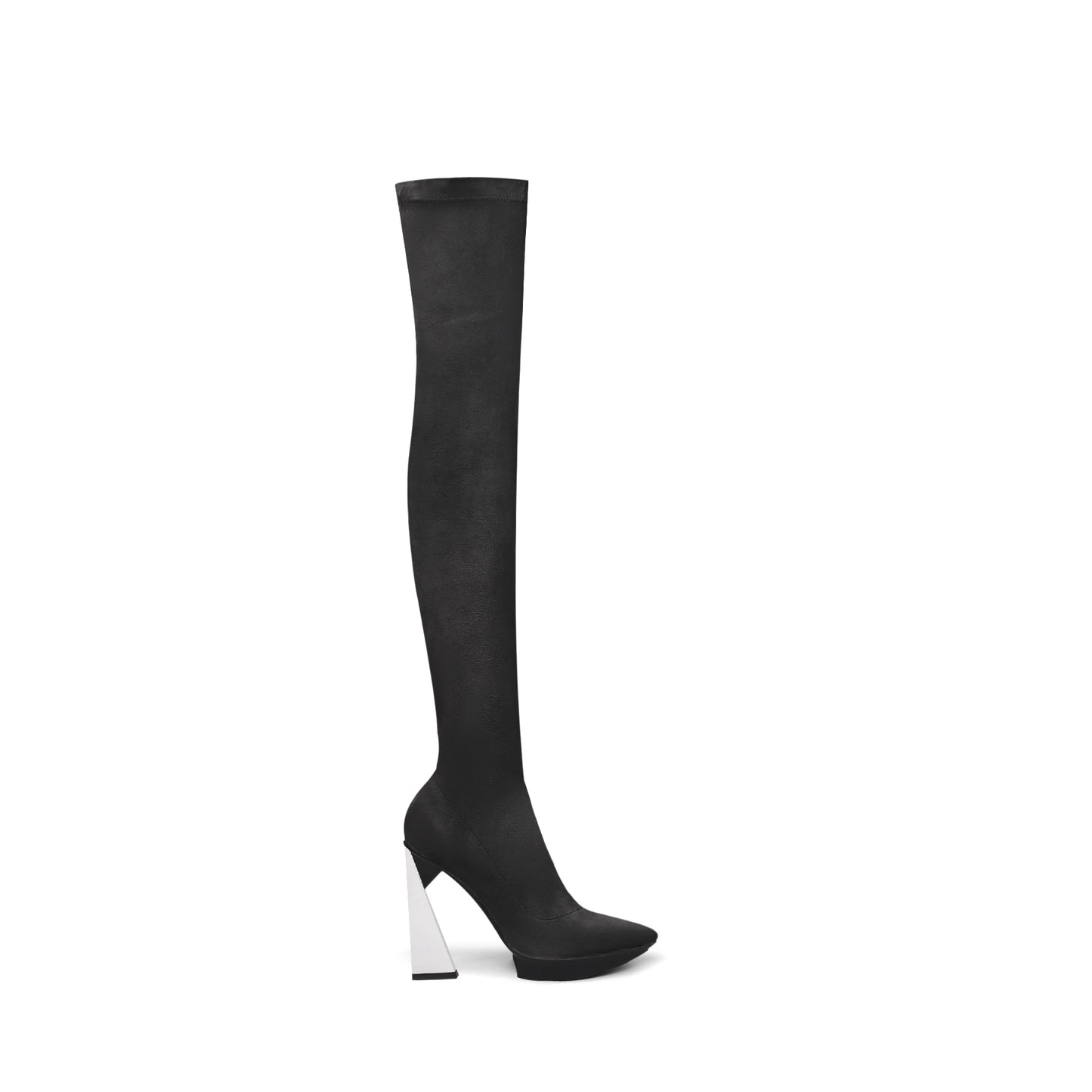 over the knee stretch boots all black 3
