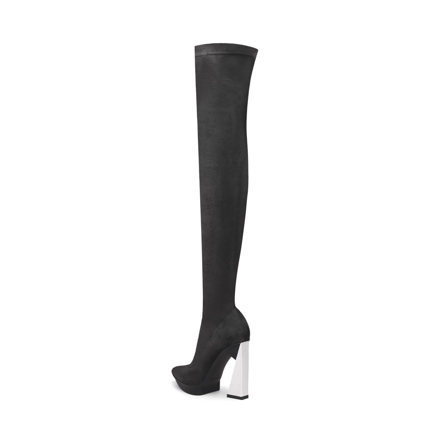 over the knee stretch boots all black 4