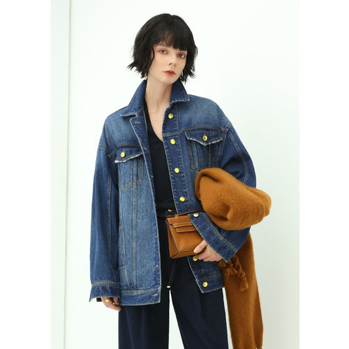 oversized blue boyfriend denim jacket all blue 1