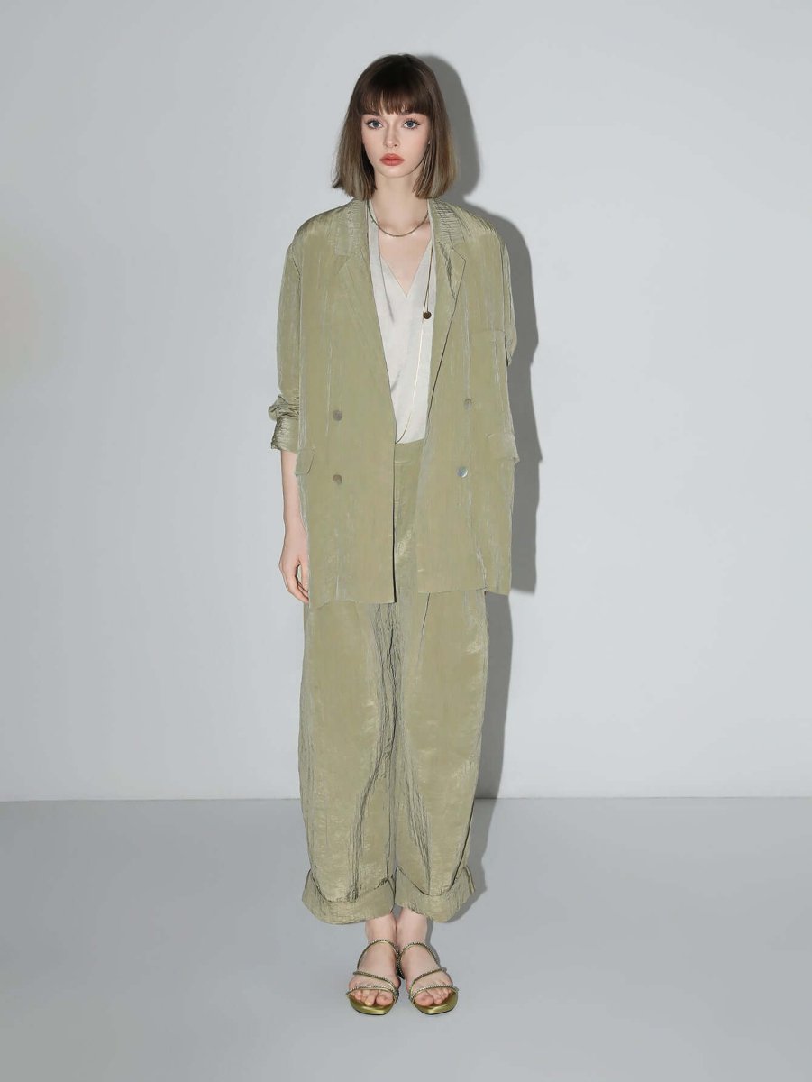 oversized double breasted avocado green power blazer all avocado 2