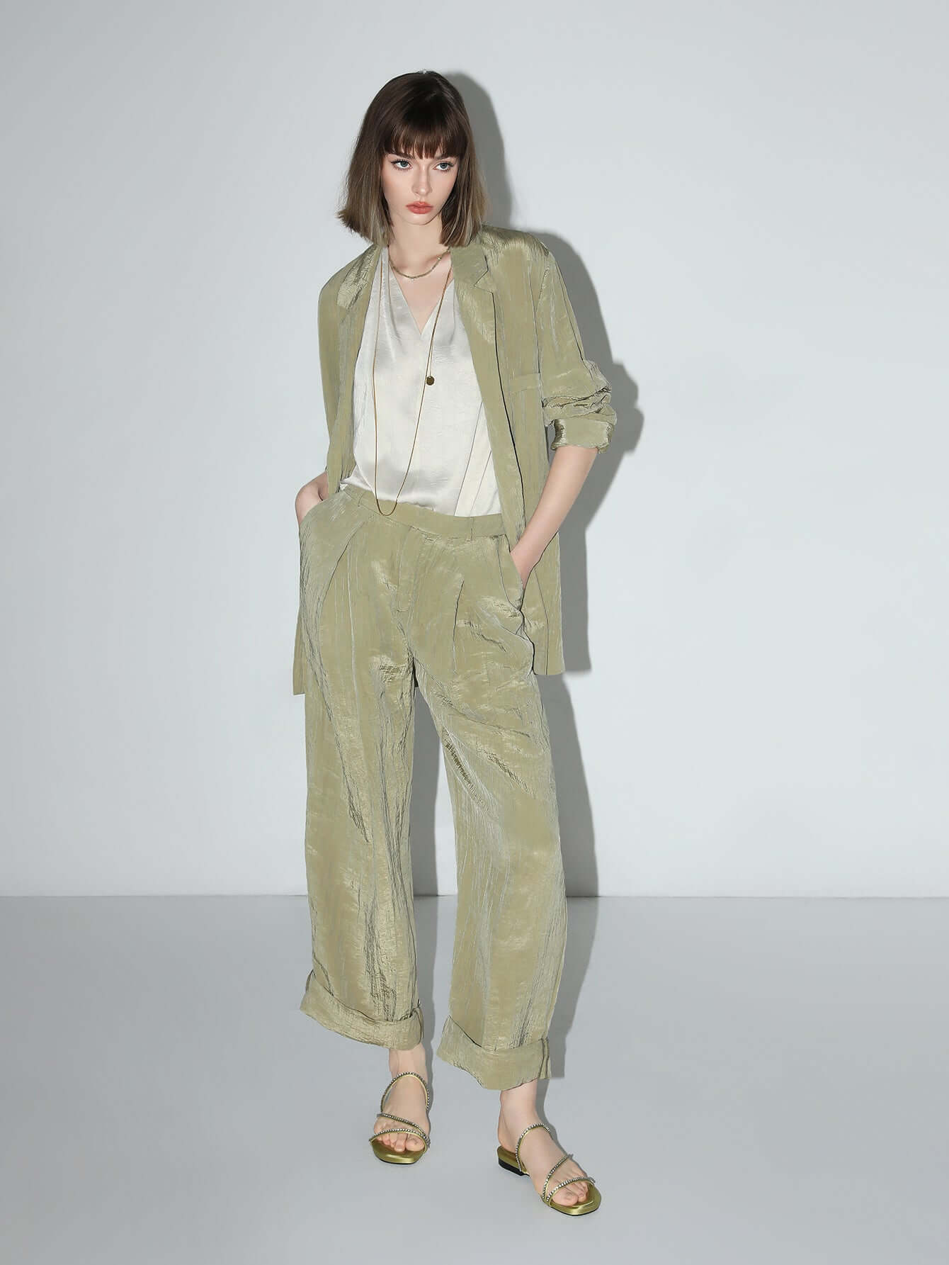 oversized double breasted avocado green power blazer all avocado 3