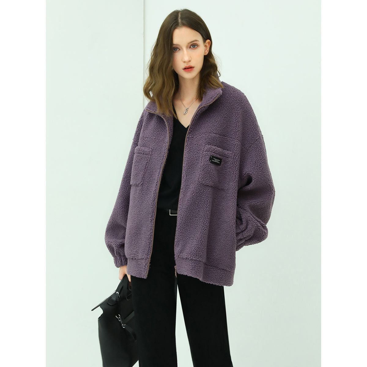 oversized lavender fleece jacket all lavender 2