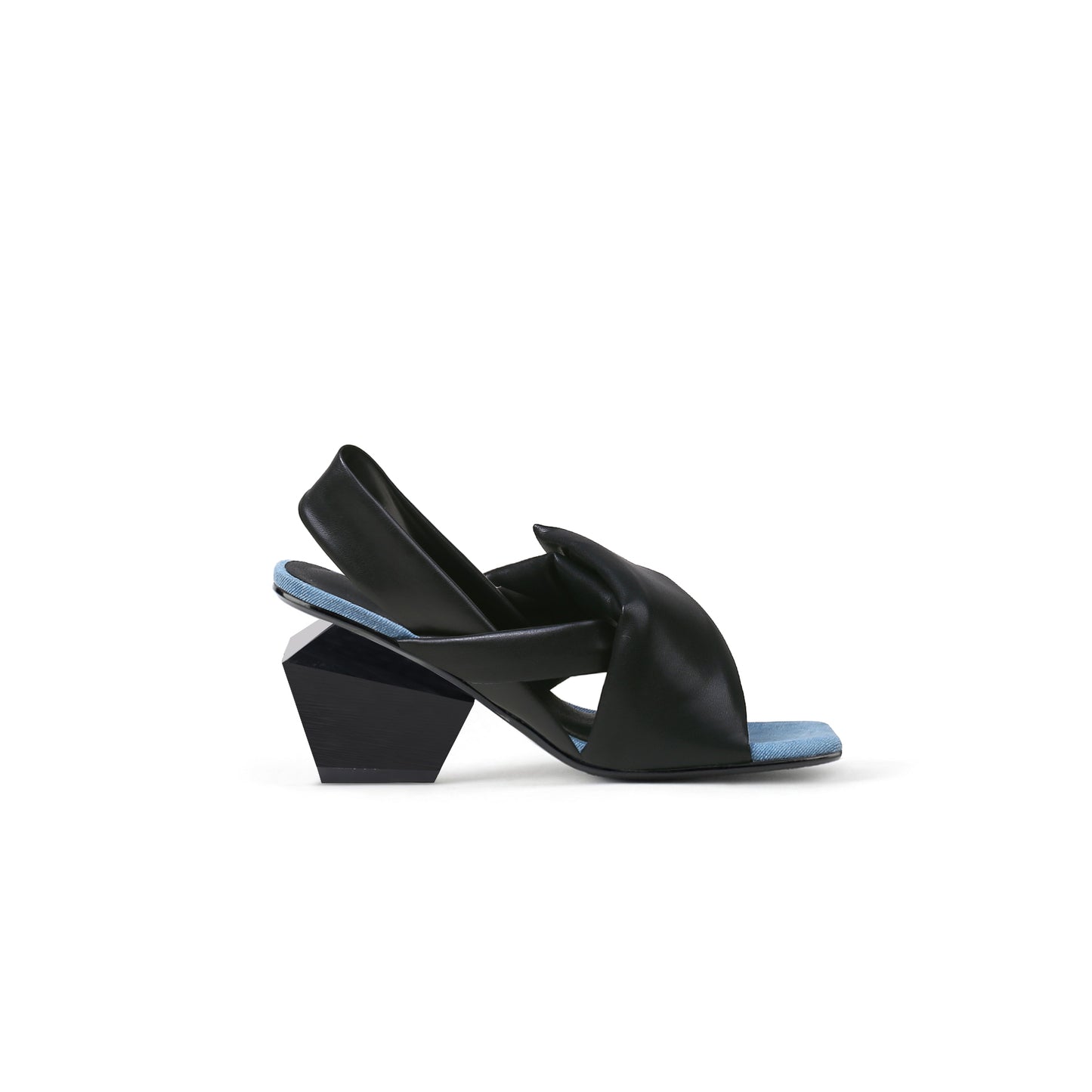 padded wrap slingback mules all black 3